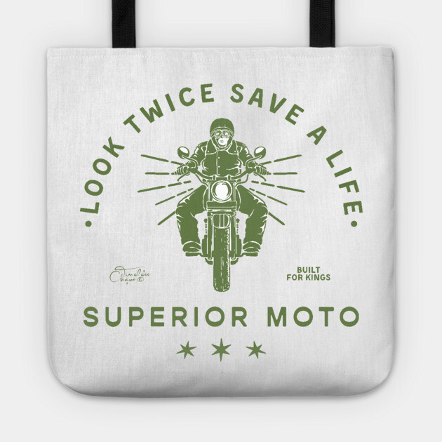 Look Twice Superior Moto Tote by Timeless Chaos