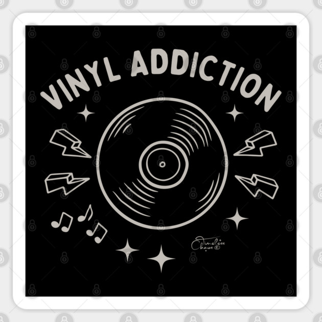 Vinyl Addiction Sticker by Timeless Chaos