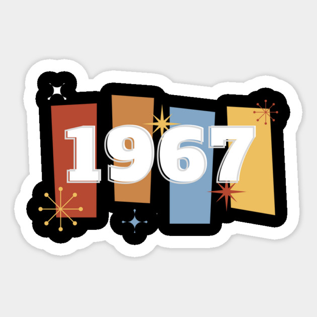 1967 Time Capsule Era - Front & Back - Retro Pop Culture Sticker by OTL Spotlight