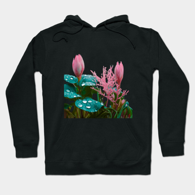 Vibrant Pink Flowers with Pointed Petals Hoodie by animegirlnft
