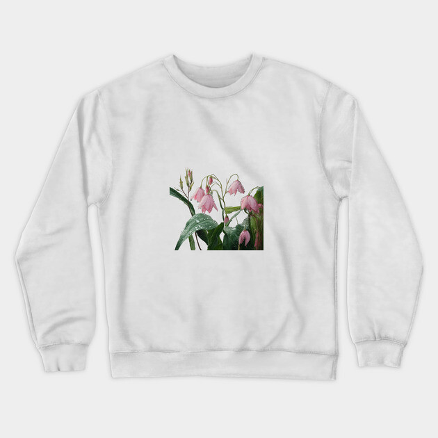The Droplets add a Fresh and Delicate Touch to the Flowers and Their Green Leaves Crewneck Sweatshirt by animegirlnft