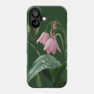 The Droplets add a Fresh and Delicate Touch to the Flowers and Their Green Leaves Phone Case