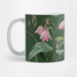 The Droplets add a Fresh and Delicate Touch to the Flowers and Their Green Leaves Mug