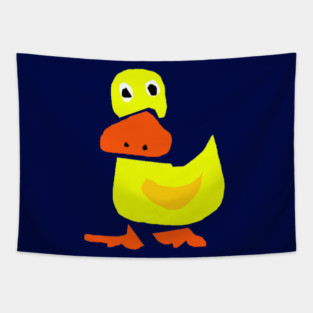 Funny Funky Yellow Duck Art Tapestry
