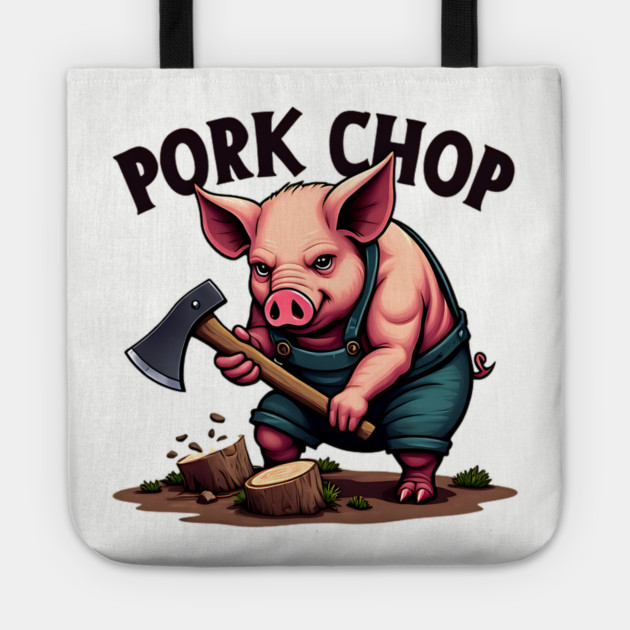 Pork Chop - Funny Pun Tote by Silly Me Studio