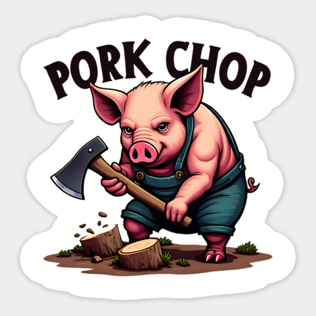 Pork Chop - Funny Pun Magnet by Silly Me Studio