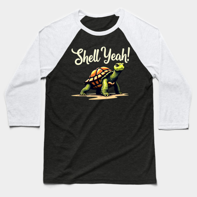 Shell Yeah - Turtle Baseball T-Shirt by Silly Me Studio