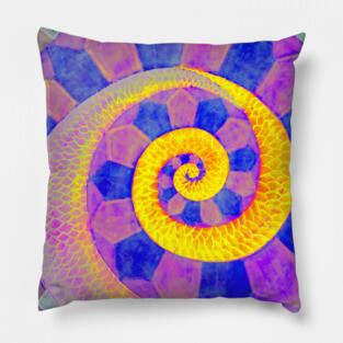 Snail - Surreal Spiral - Colorful & Abstract Pillow