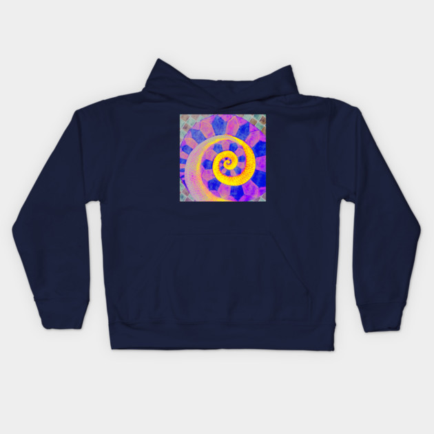 Snail - Surreal Spiral - Colorful & Abstract Kids Hoodie by TuncGK
