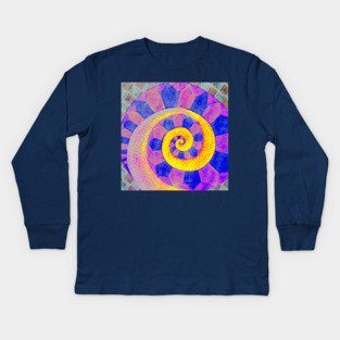 Snail - Surreal Spiral - Colorful & Abstract Kids Long Sleeve T-Shirt