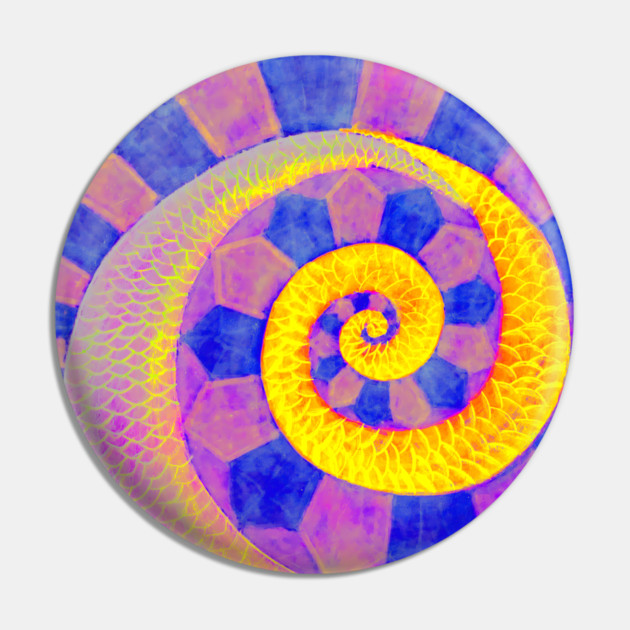 Snail - Surreal Spiral - Colorful & Abstract Pin by TuncGK