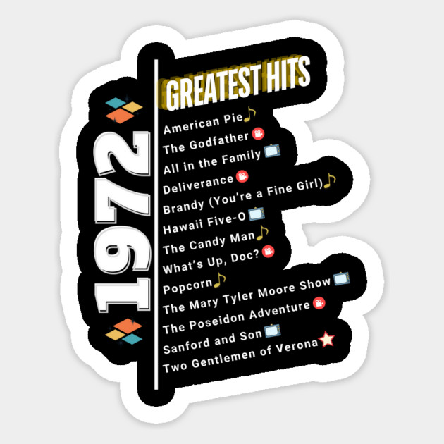 1972 Time Capsule Era - Front & Back - Retro Pop Culture Sticker by OTL Spotlight