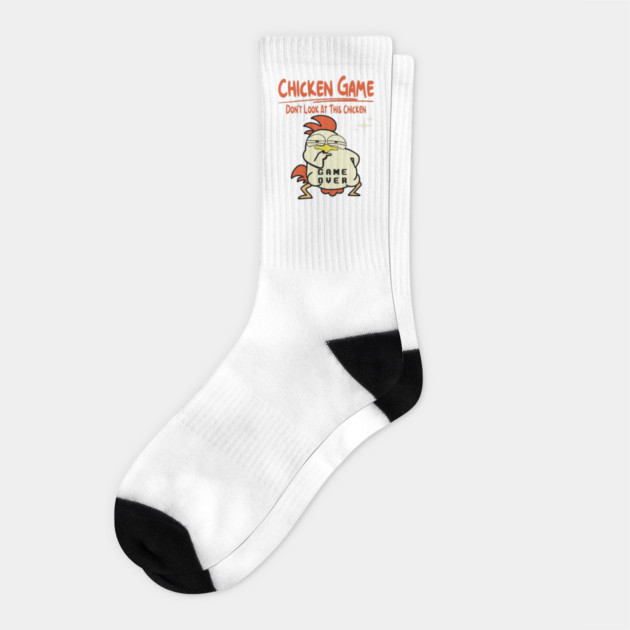 Chicken Game Don't Look At This Chicken Socks by JessArty