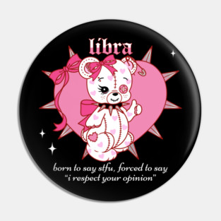 libra emo plushee teddy bear Pin