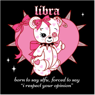 libra emo plushee teddy bear Posters and Art
