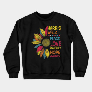 Kamala Harris Tim Walz 2024 Peace LGBT Harris Walz Waltz retro vintage Crewneck Sweatshirt