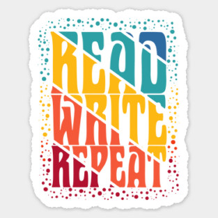 Colorful Read Write Repeat Sticker
