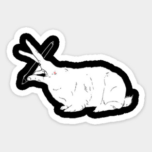 Hillary White Rabbit Sticker