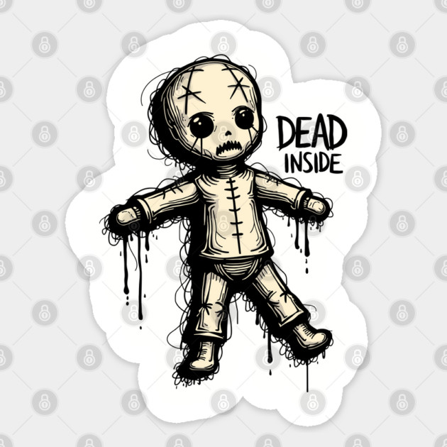 Dead Inside Gothic Doll Dark Humor Anxiety Depression Sticker by Anticorporati