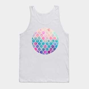 Rainbow Pastel Watercolor Moroccan Pattern Tank Top