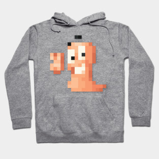 Worm low-res pixelart Hoodie
