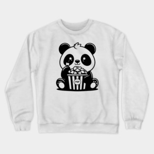 panda lover of movies and popcorn, cinephile expert in movies Crewneck Sweatshirt