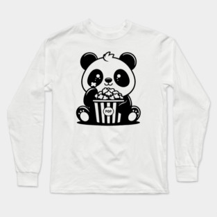 panda lover of movies and popcorn, cinephile expert in movies Long Sleeve T-Shirt