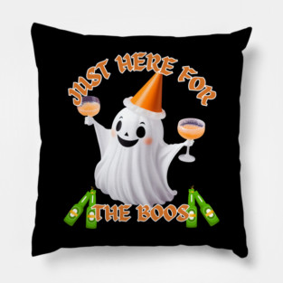 Just Here for the Boos Ghost Tee Pillow