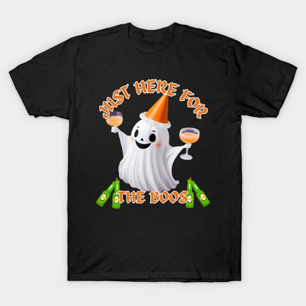 Just Here for the Boos Ghost Tee T-Shirt by MCALTees