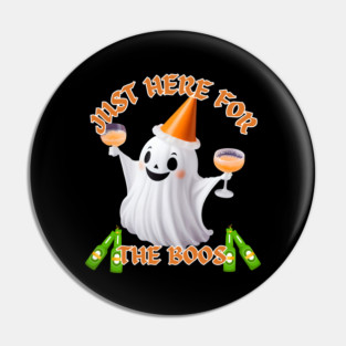 Just Here for the Boos Ghost Tee Pin