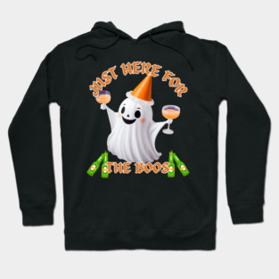 Just Here for the Boos Ghost Tee Hoodie