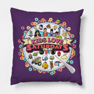 Saturday Morning Cartoons Pillow