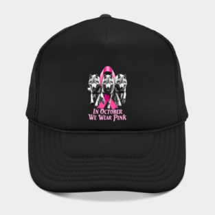 Pink Ribbon Wolves Breast Cancer Awareness Hat