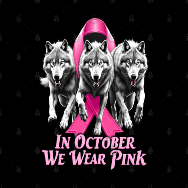 Pink Ribbon Wolves Breast Cancer Awareness by BirdsnStuff