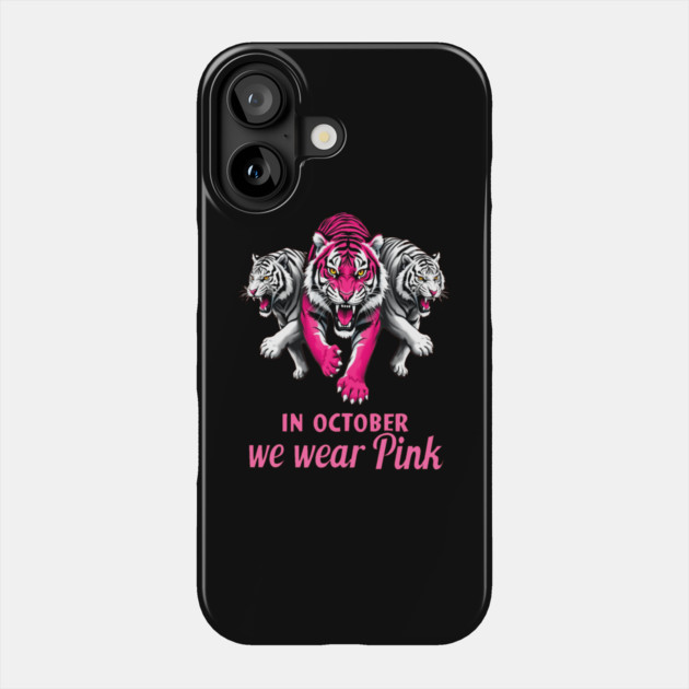 Pink Ribbon Tigers Breast Cancer Awareness Phone Case by BirdsnStuff