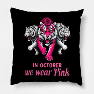 Pink Ribbon Tigers Breast Cancer Awareness Pillow