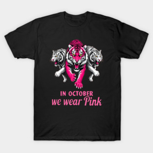 Pink Ribbon Tigers Breast Cancer Awareness T-Shirt