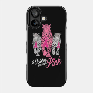 Leopard Pink Ribbon Breast Cancer Awareness Design Phone Case