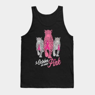 Leopard Pink Ribbon Breast Cancer Awareness Design Tank Top