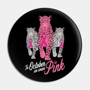 Leopard Pink Ribbon Breast Cancer Awareness Design Pin