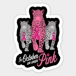 Leopard Pink Ribbon Breast Cancer Awareness Design Magnet