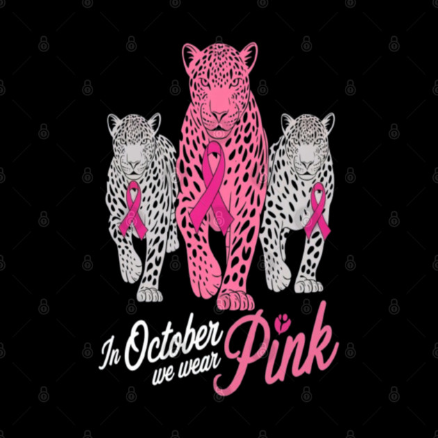 Leopard Pink Ribbon Breast Cancer Awareness Design by BirdsnStuff