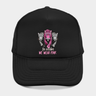 October Breast Cancer Awareness Leopard Cat Design Hat