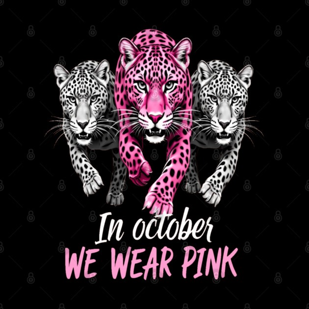 October Breast Cancer Awareness Leopard Cat Design by BirdsnStuff