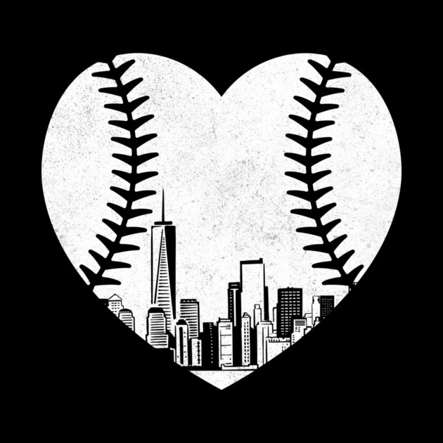Baseball Heart New York Skyline by The WYLD Tribe