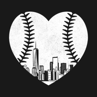 Baseball Heart New York Skyline T-Shirt