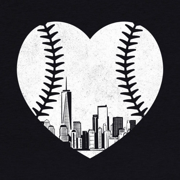 Baseball Heart New York Skyline by The WYLD Tribe