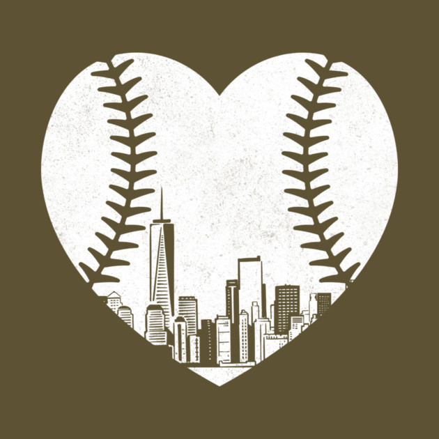 Baseball Heart New York Skyline by The WYLD Tribe