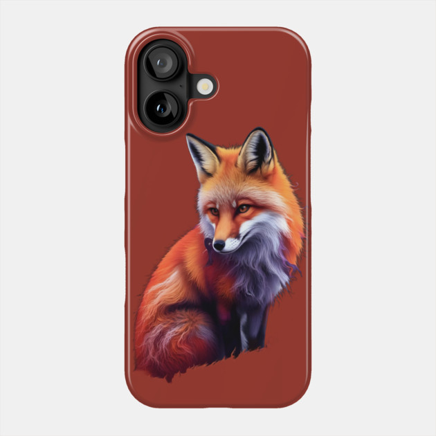 Fox with Vibrant Orange and White Fur Phone Case by animegirlnft
