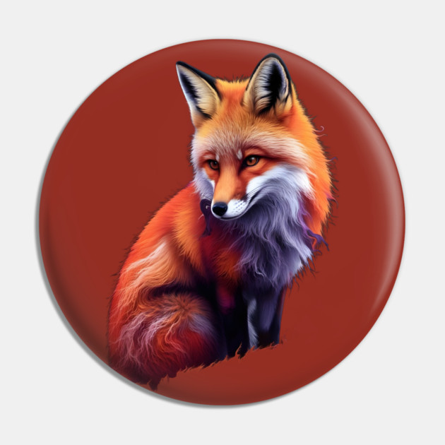 Fox with Vibrant Orange and White Fur Pin by animegirlnft